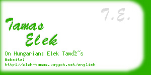 tamas elek business card